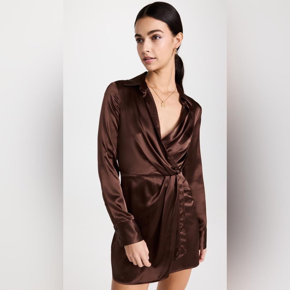 Reformation alaine silk dress brown size 6 like new